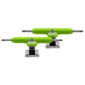 Prodigy Pro Inverted Fingerboard Trucks, 34mm - Lime Green & Silver Colorway