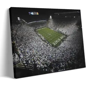 Penn State Beaver Stadium Canvas Photography Poster Canvas HD Prints Art Wall Decor 24x36 Posters Print, Decor For Bedroom Living Room 24x36inch(60x90cm) Frame-style
