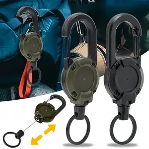 Heavy Duty Retractable Keychain,Multitool Carabiner Badge Holder,  Retractable Cord for