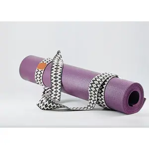 Tawa Handwoven Yoga Mat Strap – Adjustable Mat Carrier (Black & White)