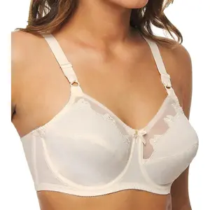 Women's Full-Coverage Underwire Bra, Full-Frame Lifting and Smoothing Underwire Bra Floral Womenswear Satin Embroidery Flower Love
