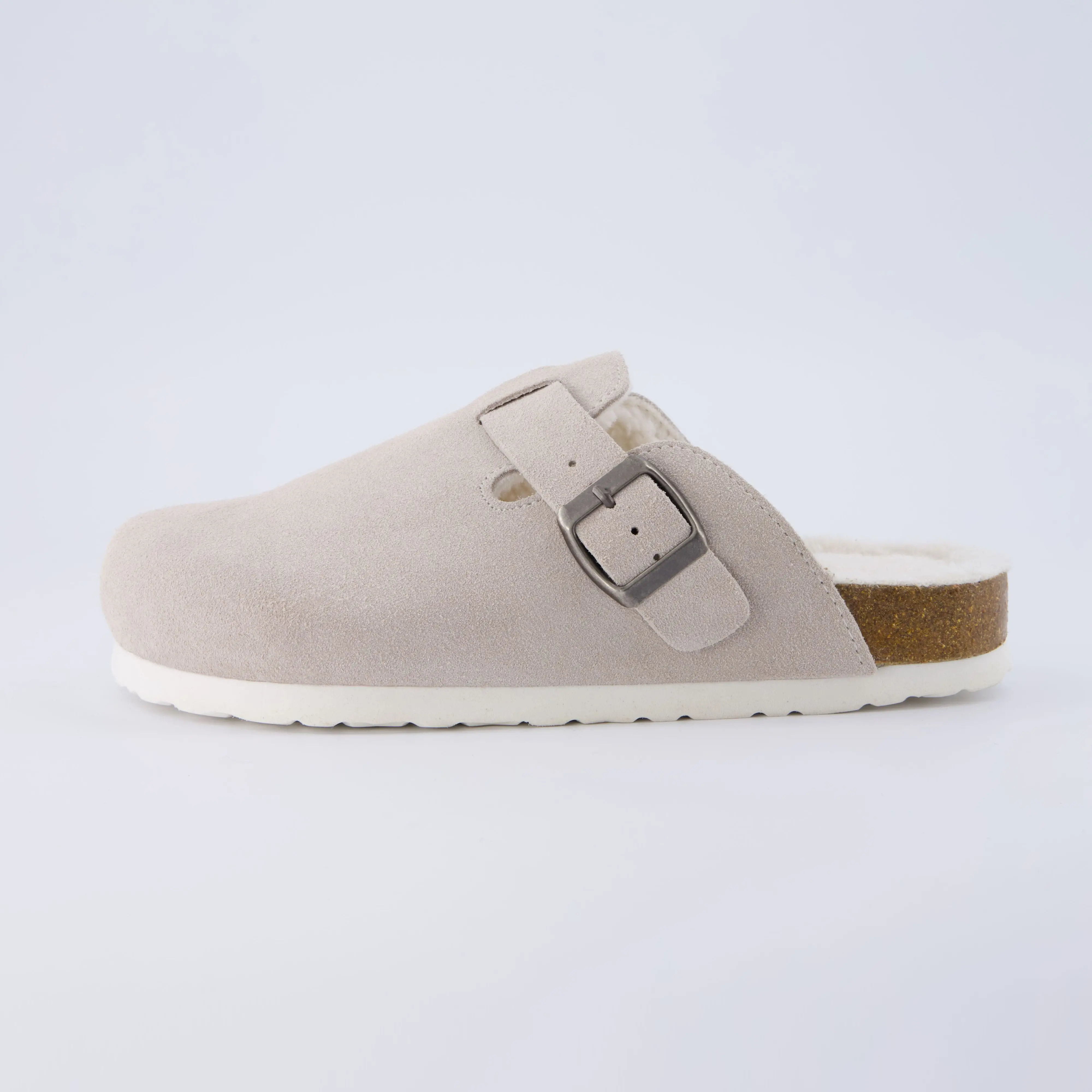 Cushionaire Hana Genuine Suede Fur Lined Cozy Clogs for Women | Classic Leather Mules with Soft Faux Fur Lining | Ultra Comfortable Soft Footbed Clogs with Supportive Insole | Flexible Outsole Casual Clogs for Everyday Walking | Stylish Clog Mule Design
