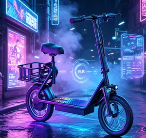 Electric Scooter – 48V 22.5Ah Battery, 22MPH Top Speed, 21-27 Miles Range, Rear Storage Basket for Everyday Carrying