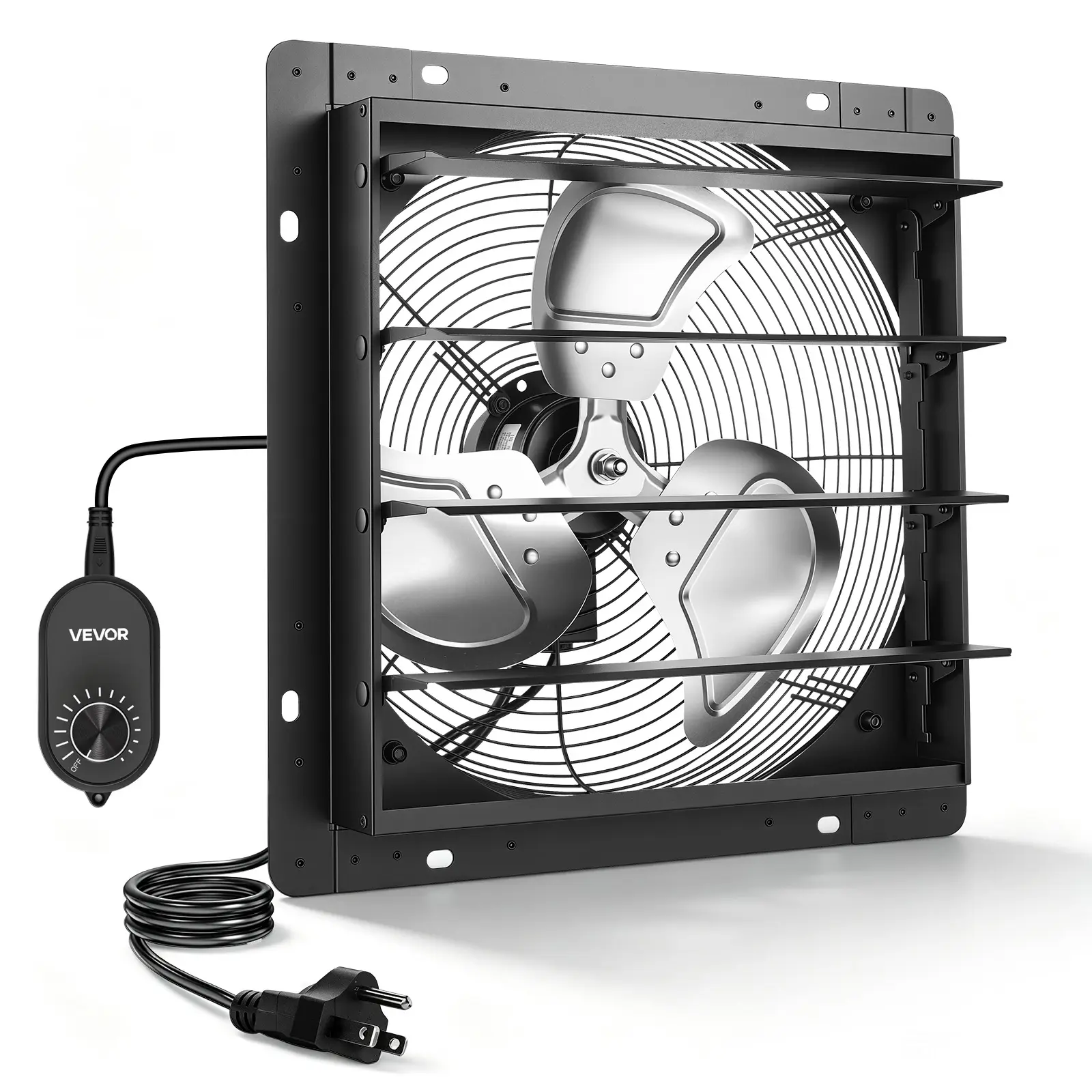 VEVOR 14 in Shutter Exhaust Fan Wall-Mount Automatic Louvers Variable Speed, Sturdy Steel Housing, Low Noise, AC Motor, 1802 CFM Ventilation and Cooling for Attic, Garage, Barn, Greenhouse, Workshop