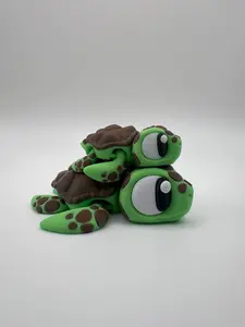 Articulated Mom & Baby Sea Turtle Fidget Set - 3D Printed Collectible Figurines Decor Ornaments Figurines For Adults
