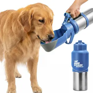 PupFlask Pro Dog Water Bottle |   30 or 50 OZ Double Wall Insulated Stainless Steel |   Built-In Flip Cup Bowl |   Leak Proof Cap |   24+ Hour Cold Water |   Small & Large Dogs |   Portable Pet Hydration Bottle