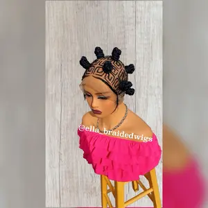 Hand Braided Wig Full Lace Color #1 for Stylish Women with Combs and Adjustable Straps
