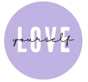 Purple Pastel Love Yourself Printable Sticker 1 inch