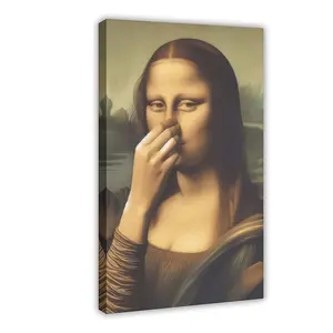 Piece Mimics Mona Lisa Bathroom Wall Art Decoration Vintage Stink Poster Printed Toilet Humorous And Funny Da Vinci Inspired Fun Canvas Painting Wall Decoration Family Bedroom Kitchen 08x12 12x18 16x24 20x30 24x36 Inches