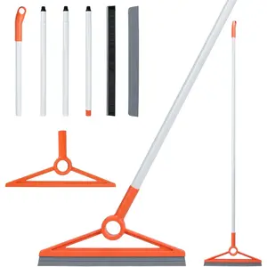 Air Broom with Removable Rubber Strip and Broom Bristle,  Broom for Indoor Cleaning, Multifunctional Floor  for Dust, Hair, Liquids