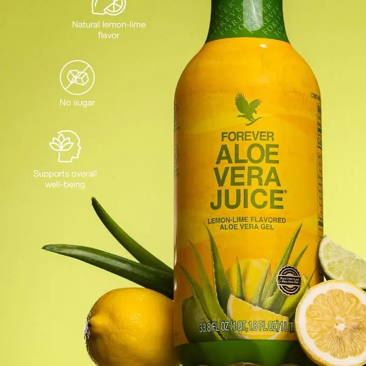 Forever Living Aloe Vera Lemon Lime Juice - 1L Multi Pack, Gluten Free Beverage - Pure Inner Leaf Aloe Gel, Juice Cleanse Supplement, Aids in Healthy Digestion, Supports Youth