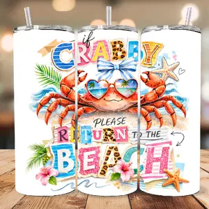 Crabby 20oz Tumbler Bottle Drinkware Water Bottles Cup Mug Portable Washable Reusable Bottled