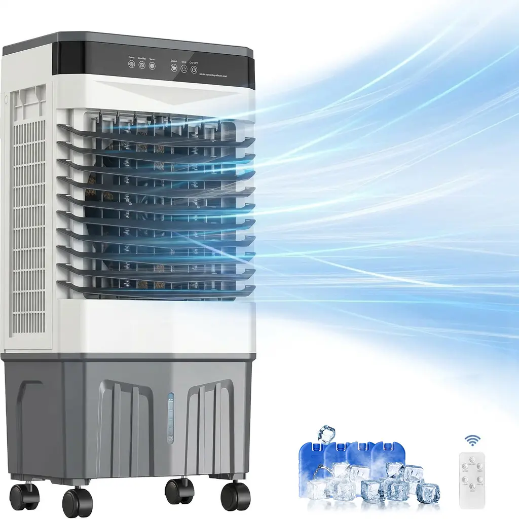 Auertech Evaporative Air Cooler, 1800 CFM Portable Swamp Cooler with 5.3 Gal Water Tank, 3 Speeds & 120° Oscillation, for Bedroom, Home & Office