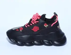 Men's and Women's luxury thick sole sneakerss Designer special wave soft rubber sole couples' shoes casual lace up flat trainers