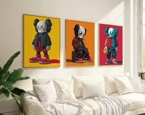 Set of 3 Kaws Kicks And Ball Art pieces canvas wall home decor Portrait Gallery