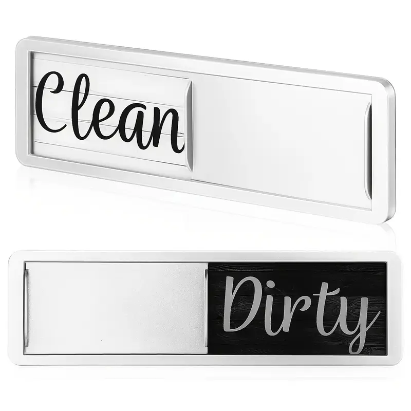 Dishwasher Magnet Clean Dirty Sign, Easy to Read/Strong Clean Dirty Sign, Large Fonts, Silky Wood Grain Texture with Clear Acrylic Panels, High Qualit