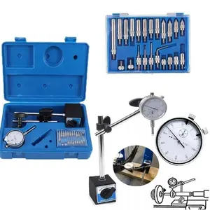 Precision 0.001" Dial Indicator with Magnetic Base Set, 0-1" Range Machinist Tool for Lathe Alignment & Brake Rotor Runout, 22pc Points Kit, Flat/Lug Back, Pro Workshop Essentials