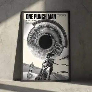 One Punch Man Poster V2 - Saitama vs Awakened Garou Print - Trendy Minimalist Retro Art - Anime Fan Gift Ornaments Decoration Modern poster design,Nature theme decor,Trendy room decor - Optional Frame