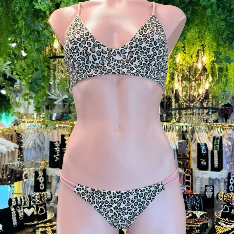 Pink Cheetah Bikini Set