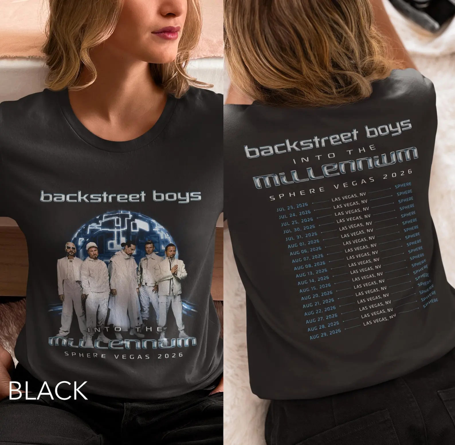 Backstreet Boys Into The Millennium Tour 2026 Shirt, Unisex BSB Concert Tee, Las Vegas Sphere Merch, 90s Boy Band Gift