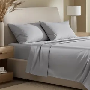 Bare Home Organic Cotton Sateen Sheet Set Silky Satin Bedding