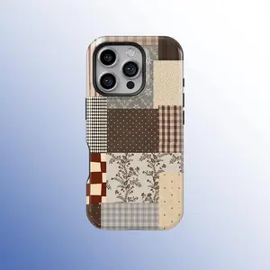 Vintage Patchwork Phone Case, Cozy Floral & Plaid Quilted MagSafe Cover for iPhone 17 16 15 14 13 12 11 Pro Max, Samsung S26 S25 S24 S23 S22