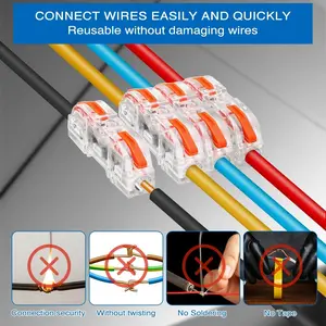 10PCS Lever Wire Connectors – Quick Splice Electrical Connectors 28-12 AWG for Solid & Stranded Wires