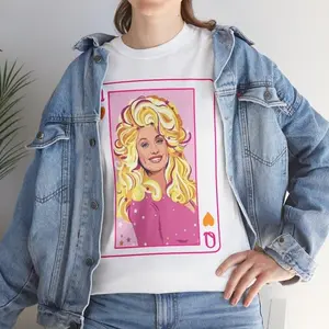 Dolly Parton Queen of Hearts Tee, Fun Graphic Tee, Unisex Cotton Shirt, Gift for Music Lovers