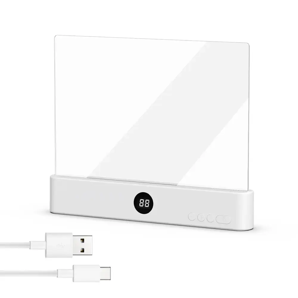 Smart LED Reading Light Book Light Treasure Box Rechargeable Clear LED Flat Reading Light Timer Doodleable Study Lamp The Quiet Reader's Dream Lights Ultra-thin Wireless Design