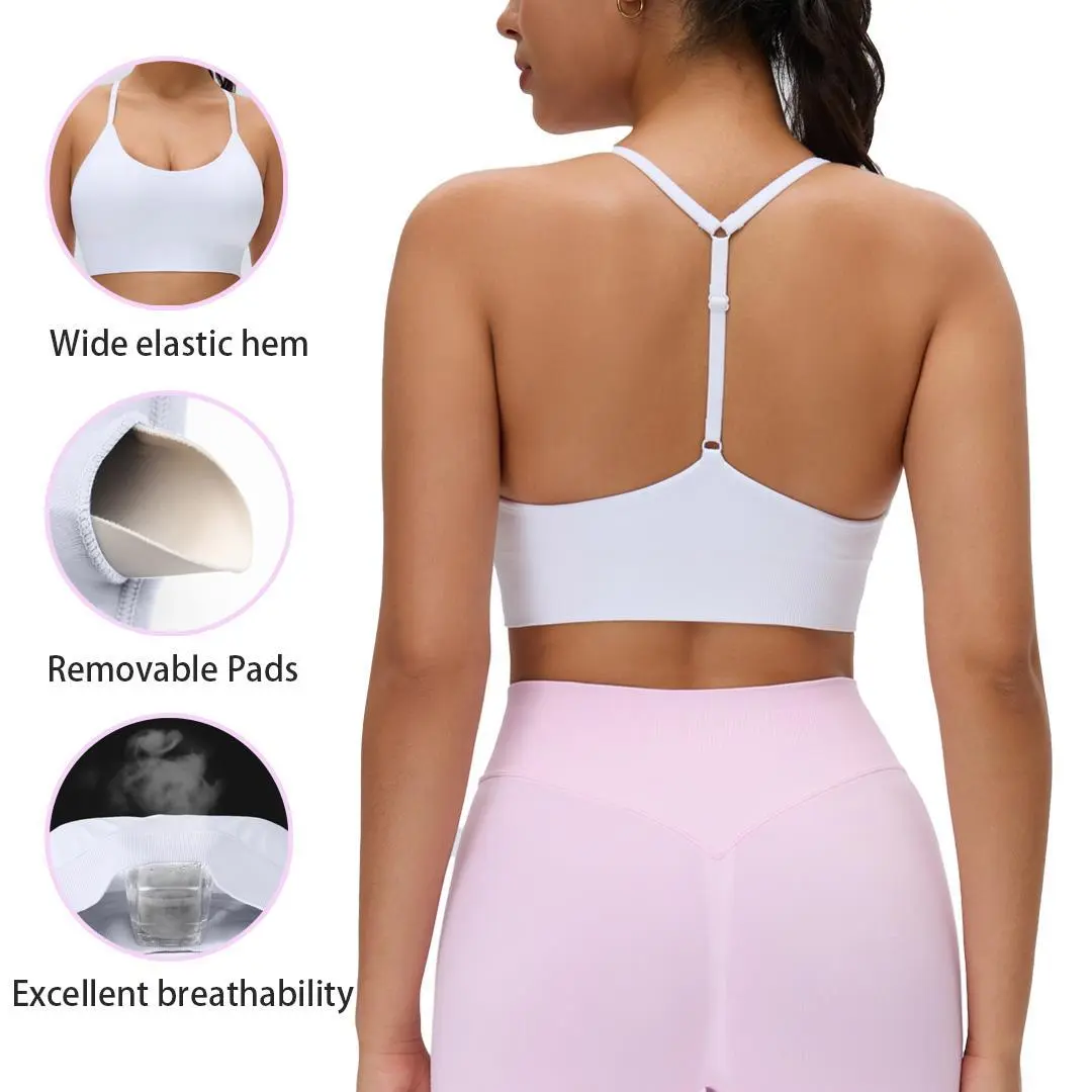 Y-Back Sports Bra | Adjustable Straps, Removable Pads, Buttery-Soft, 4-Way Stretch, Breathable, Perfect for Yoga, Gym & Workou Yoga Bras Training Bra workout sets women