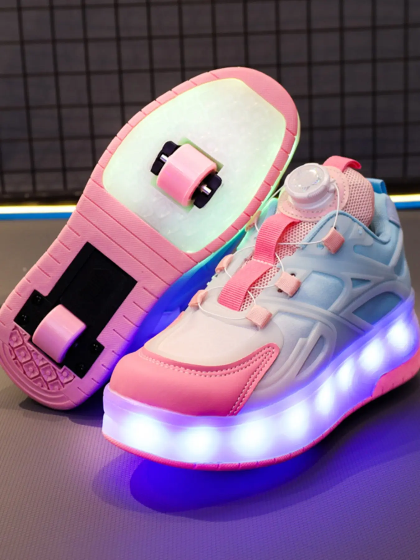 USB Charging LED Colorful Glowing Shoes, Night Light Mesh Sneakers for Kids, Led Lighting Shoes, Spring Summer Running Casual Sports Shoes, Trendy Trainers, Trainer Footwear