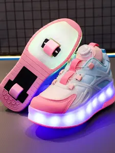 USB Charging LED Colorful Glowing Shoes, Night Light Mesh Sneakers for Kids, Spring Summer Running Casual Sports Shoes