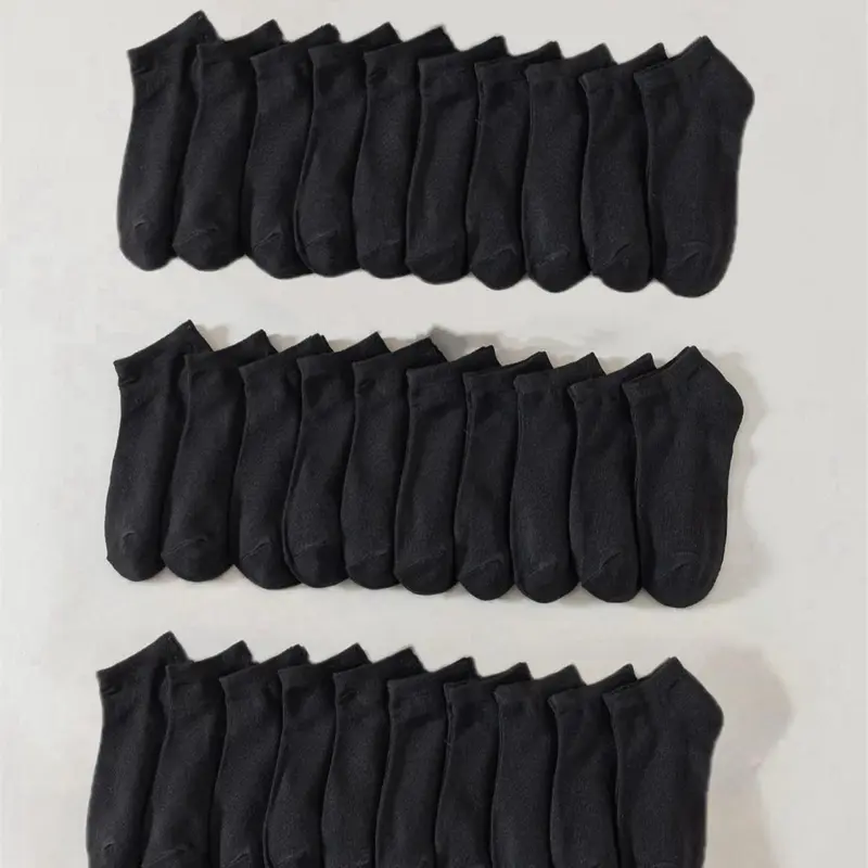 Women's 30 Pairs Basic Solid Ankle Socks, Low Cut Comfy Breathable Socks for Lady, Minimalist Multipack No Show Invisible Socks, Socks for Women, Women's Socks & Hosiery for Daily Wear, All Season Socks, Womenswear