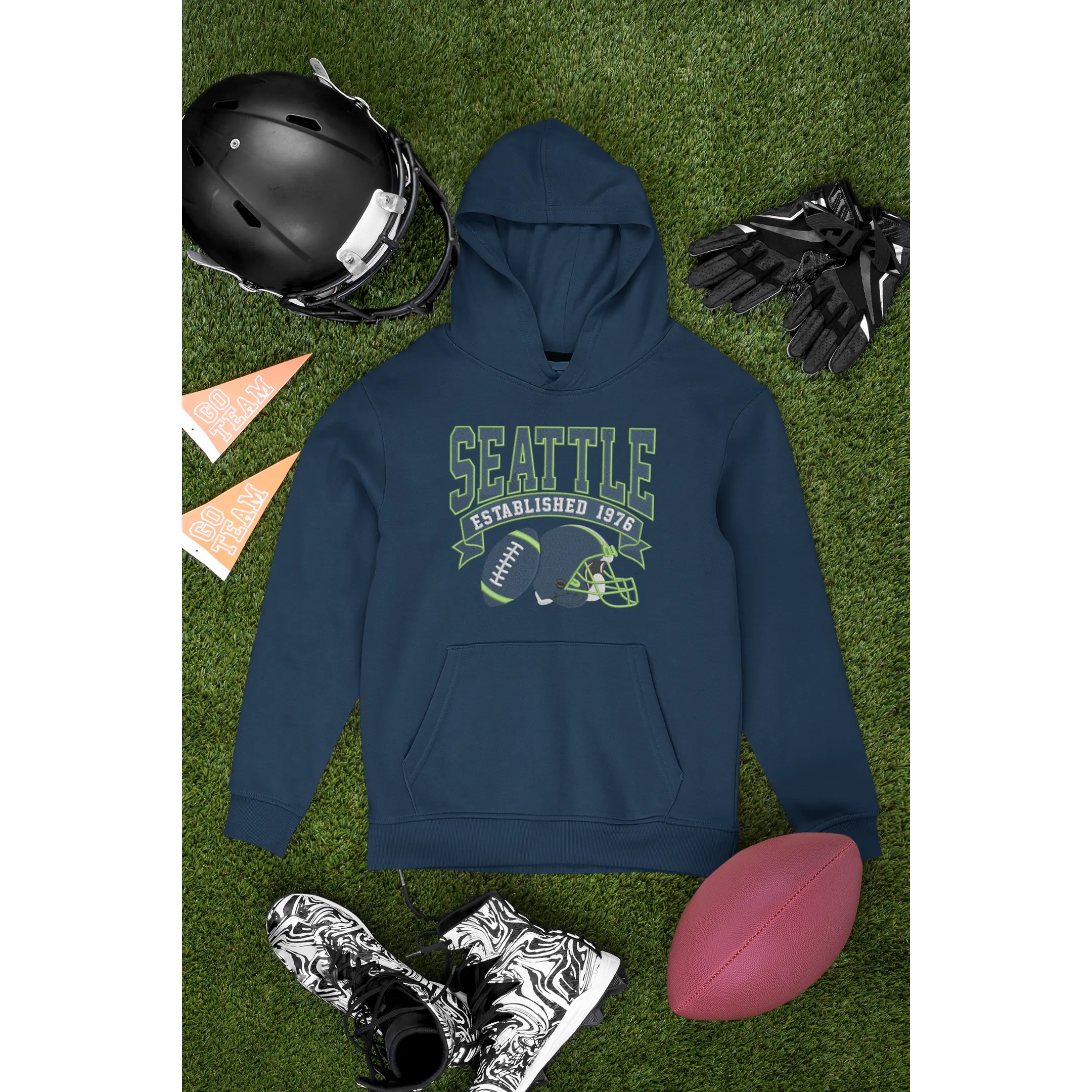 Embroidered Seahawks Football Hoodie