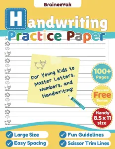 Handwriting Practice Paper for Young Kids to Master Letters, Numbers and Handwriting: Writing Practice Pages for Preschool, Pre-K, Kindergarten and Up ... Cues for Early Writers - YAK EDITION