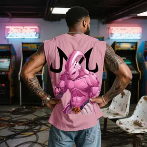 Dragon Ball DBZ Majin Buu Unisex Summer outfits men streetwear 80s 90s graphic tees cotton Anime tank tops men gifts