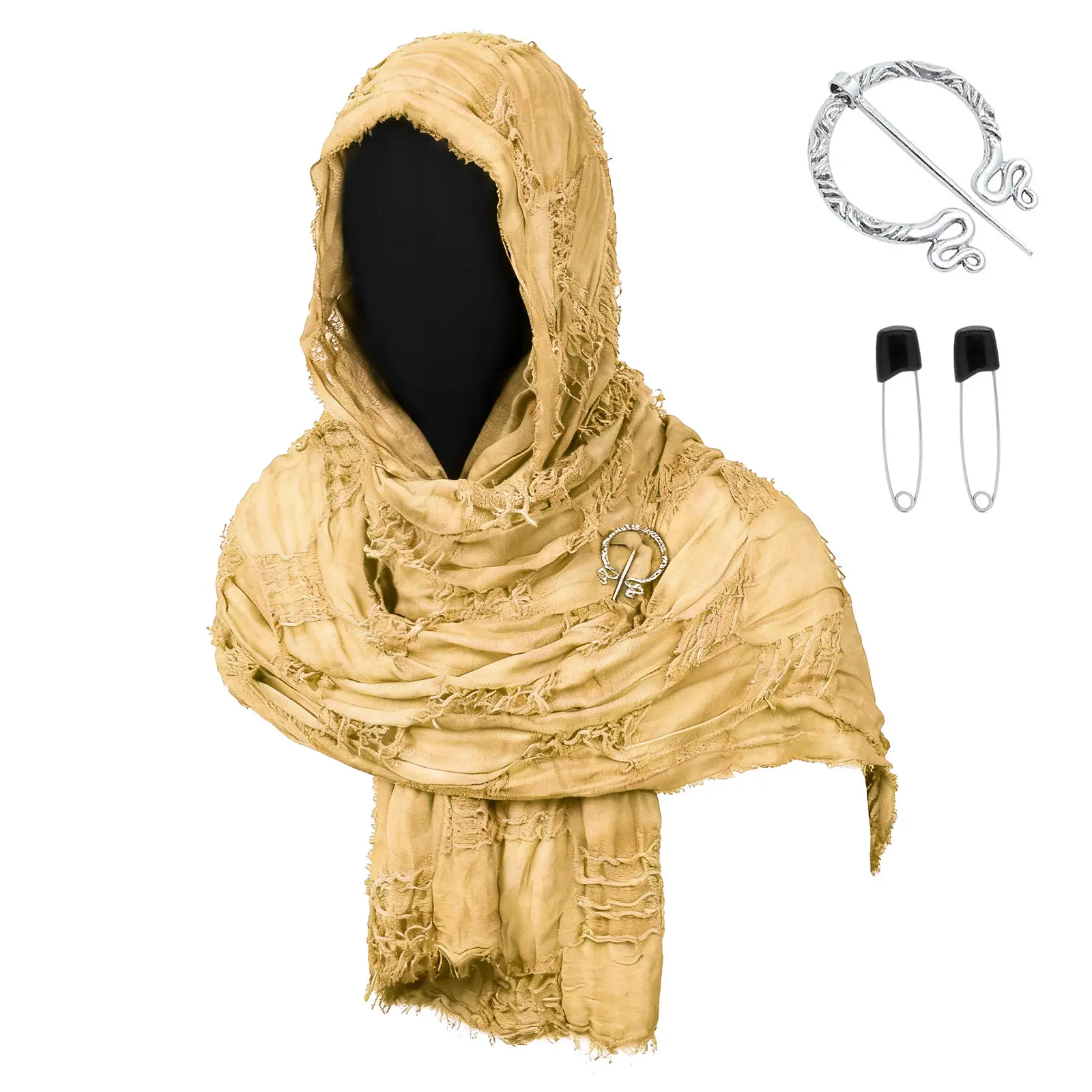 CST094YL Yellow Battle Damage Scarf (190