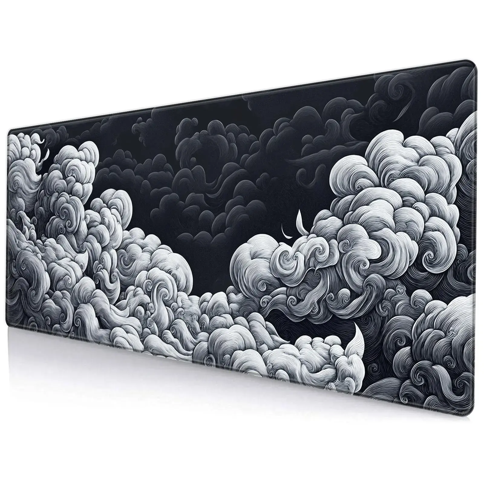 Cloud Pattern Mouse Pad, Rectangle Gaming Mouse Pad, Office Desk Keyboard Mat for Home Office Desk, Non-Slip Rubber Base Mousepad for Gaming, Gaming Desk Accessory, Computer Desk Accessories