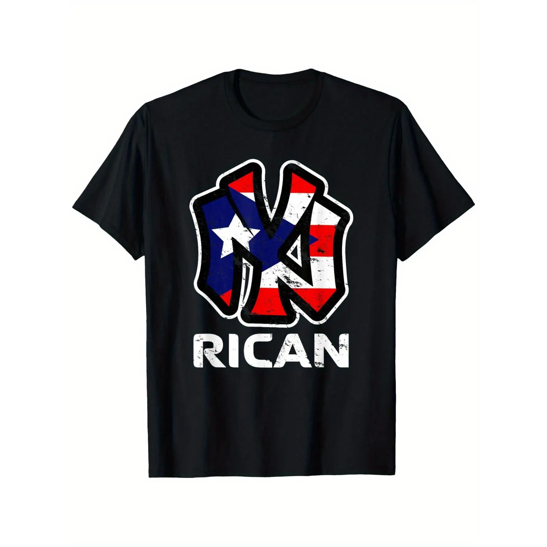Men's Proud New York Puerto Rican Crew Neck Graphic T-Shirt - Unisex 100% Cotton Cute Slight Stretch Holiday Streetwear Top, Machine Washable, S-XXXLPlus 20GT4I Sizes, Tshirt, Fashion