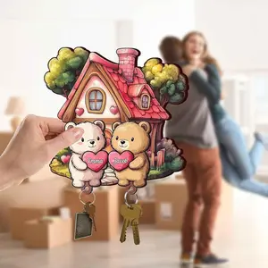 Personalized Key Holder For Couples Wooden, Custom Couples Keychain With Name, Couple Gifts, Valentine, Christmas, Couple Matching Gifts