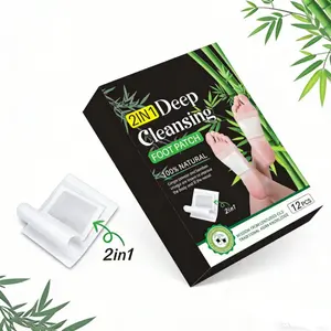 Foot Pads (12 PCS), Deep Cleansing FootFoot Pads, Deep Cleansing Foot Patches with Bamboo Vinegar and Ginger Powder, Relieve Stress, Improve Sleep and Relaxation Patches with Bamboo Vinegar and Ginger Powder, Relieve Stress, Improve Sleep and Relaxation
