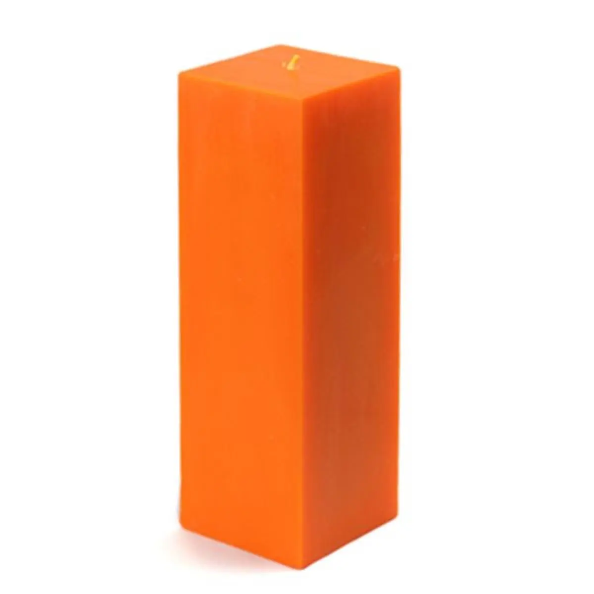 Jeco CPZ-154 Unscented Square Pillar Candle, 3 x 9 in., Orange, Home Decor Accent