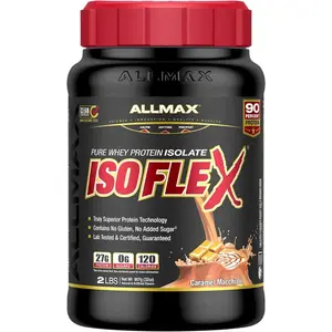Nutrition ISOFLEX Whey Protein Isolate, Caramel Macchiato 2 lb 27 Grams Protein Per Scoop Zero Sugar 99% Lactose Free Gluten Free Soy Free Approximate 30 Servings