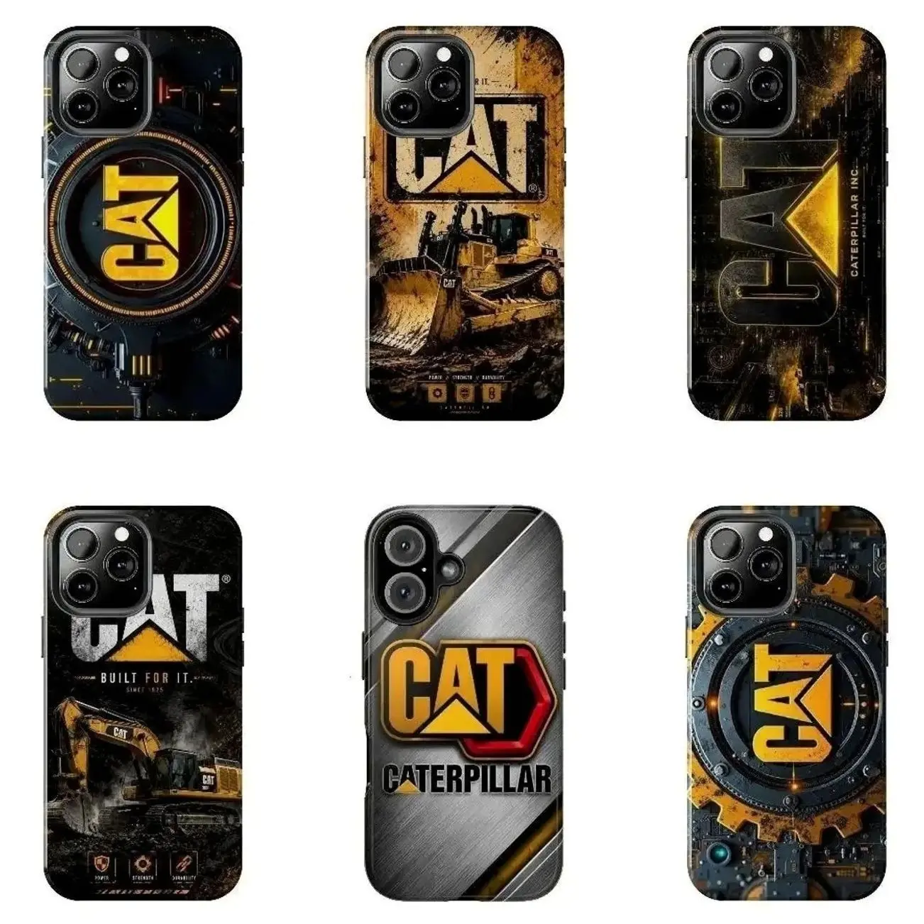 CAT Heavy Equipment Phone Case – Caterpillar Industrial Machinery Cover for iPhone 17, X, 11, 12, 13, 14, 15, 16 Series & Galaxy Series