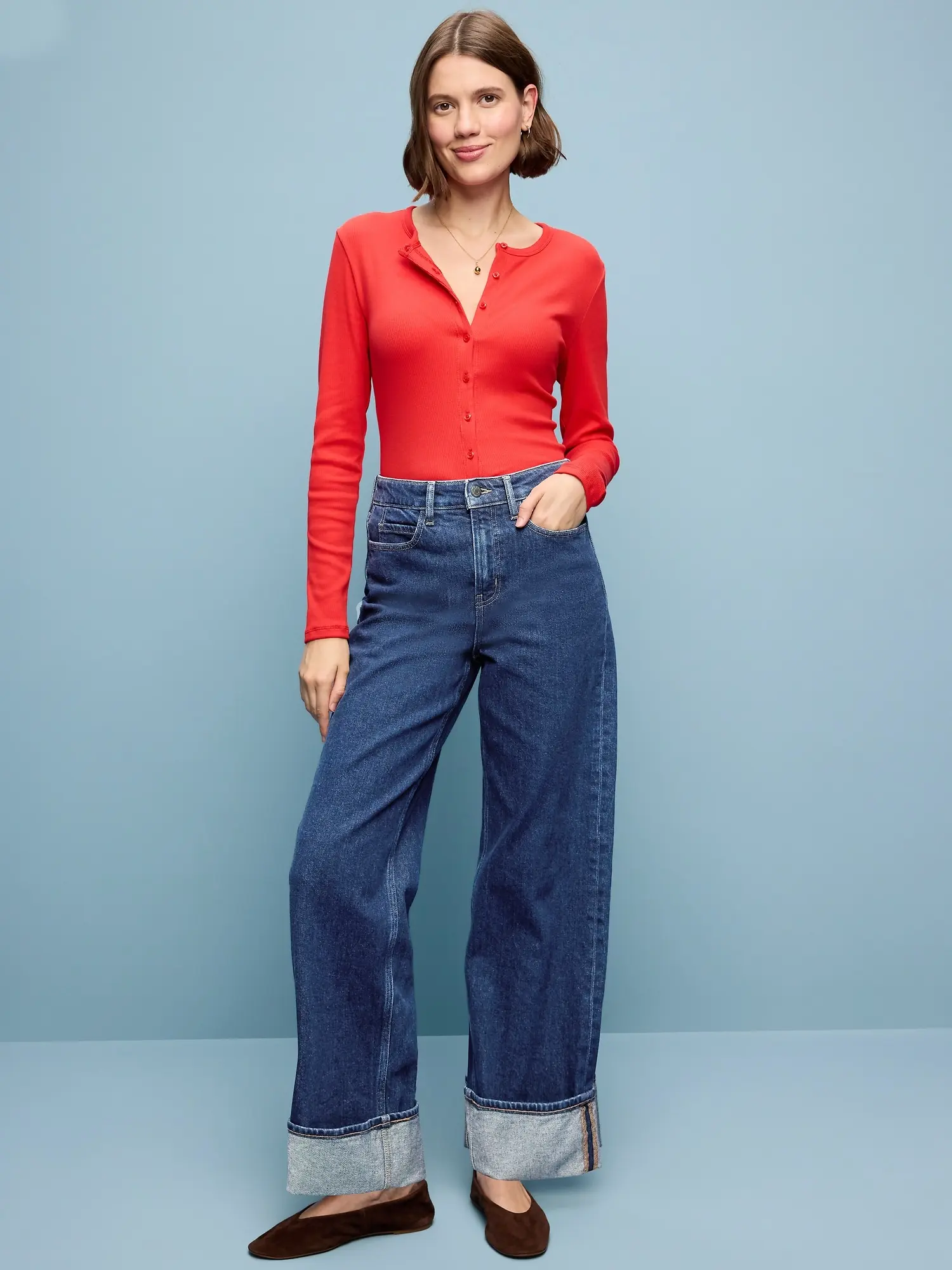 Old Navy Women's Extra High-Waisted Cuffed Wide-Leg Jeans