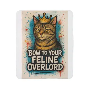 Feline Overlord Sherpa Blanket - Cozy Cat Blanket, Gift for Cat Lovers, Cat-Themed Home Decor, Funny Pet Lover's Gift, Unique Blanket [...]
