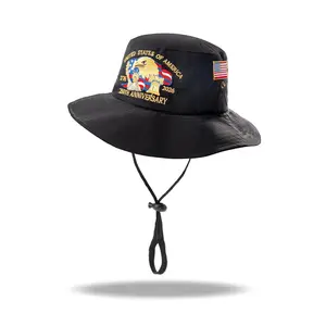 Unisex Foldable Sun Hat with Adjustable Chin Strap, Waterproof Wide Brim, Ideal for Beach Fishing Hiking Outdoor Adventure