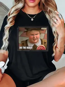 100% Cotton Unisex Shrek Do The Roar Meme Framed Poster T-Shirt Casual Graphic Printed Vintage Tshirt