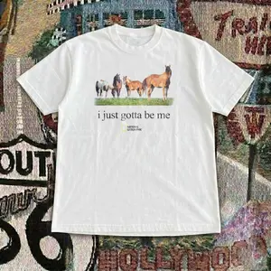 I just gotta be me Tee, national geographic Gildan Men's White T-shirt - Y2K Vintage Cartoon Aesthetic