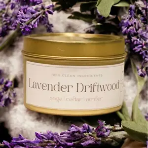 Lavender  Driftwood Travel Tin Candle - 4oz